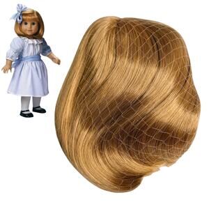 American Girl Nellie Doll Wig Strawberry Blonde Bob Bangs Hair Net New 18" Dolls